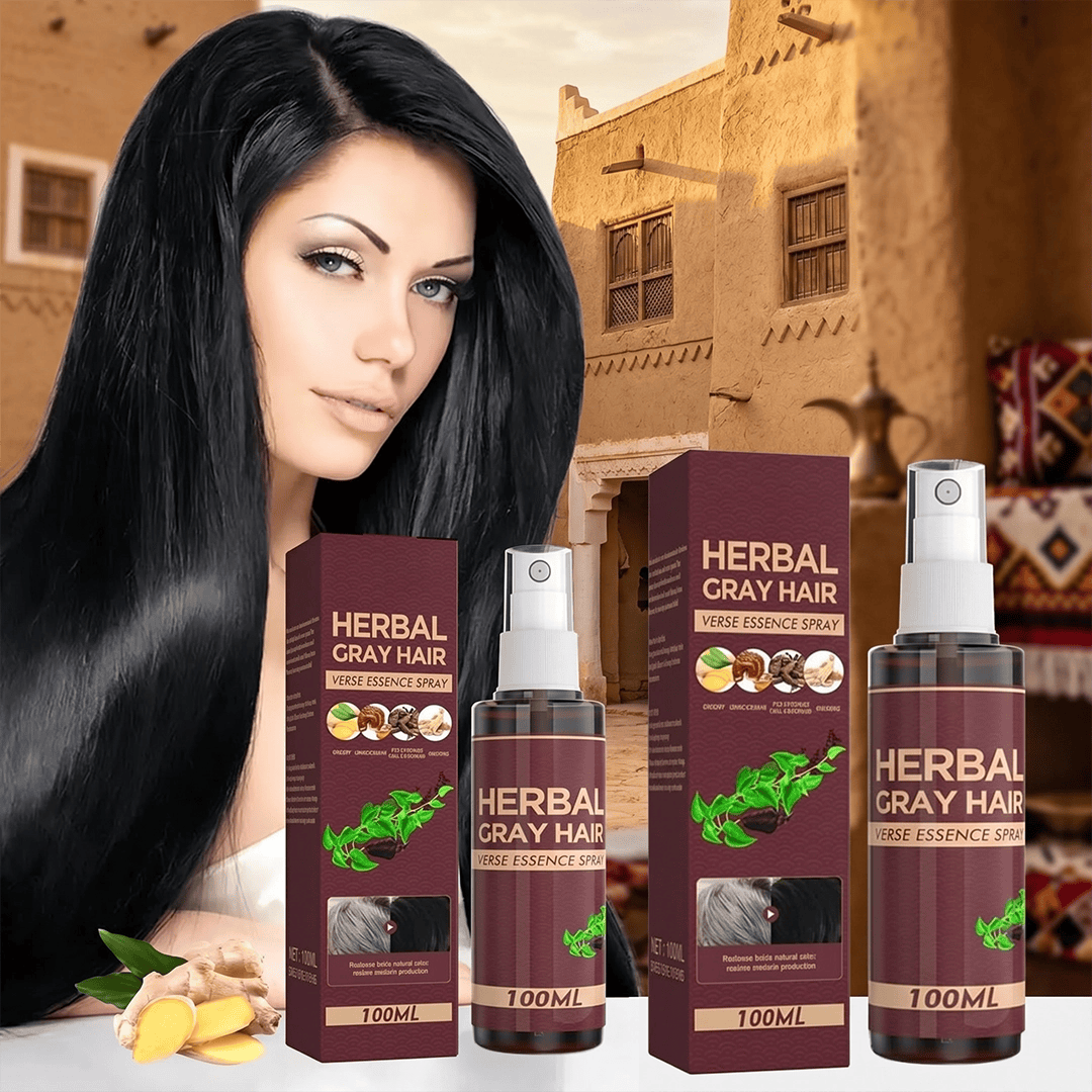Herbal gray hair spray